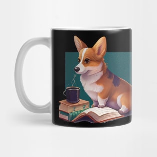 Books and Coffee and Dog Mug